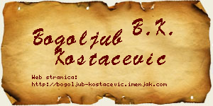 Bogoljub Kostačević vizit kartica